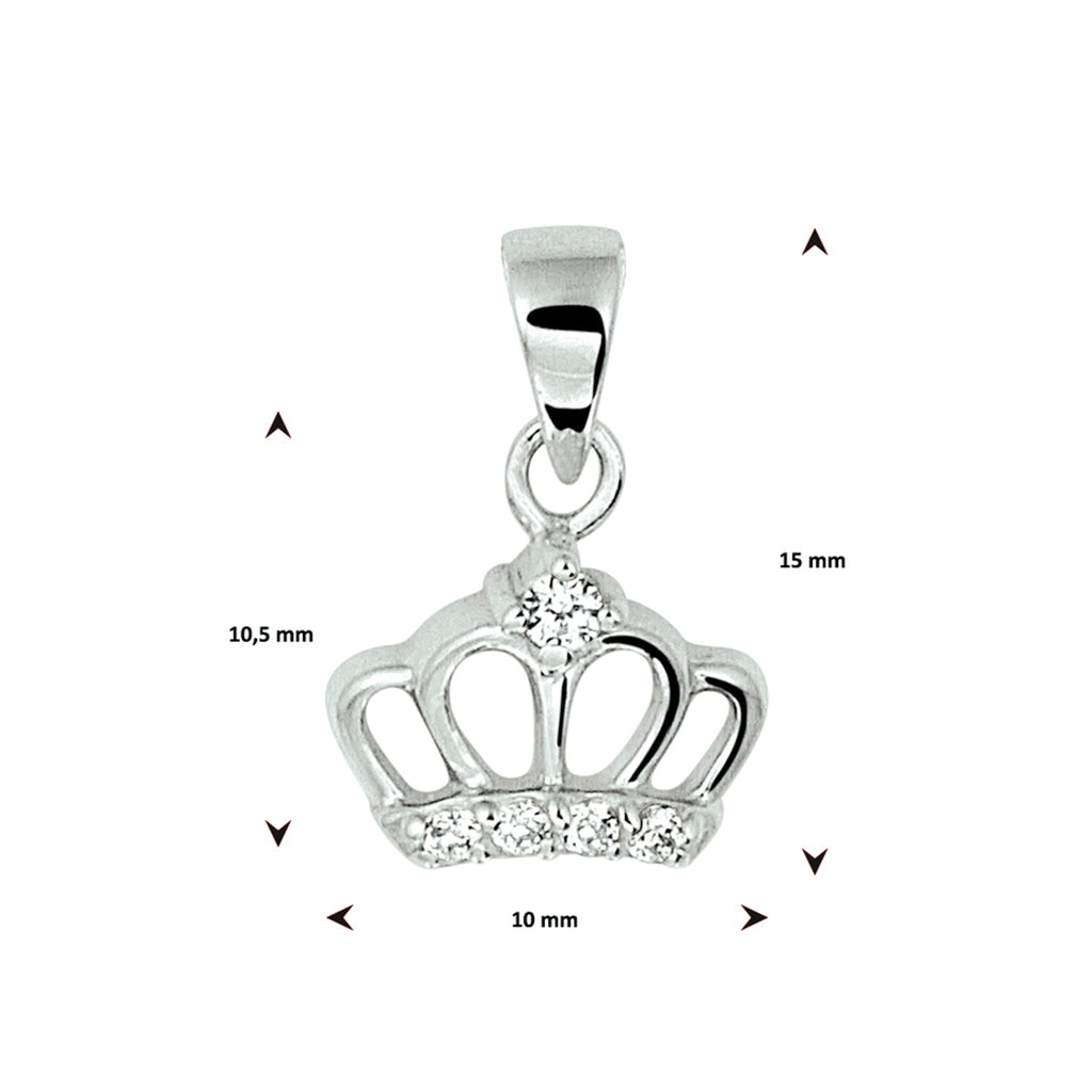hanger kroon zirkonia zilver gerhodineerd