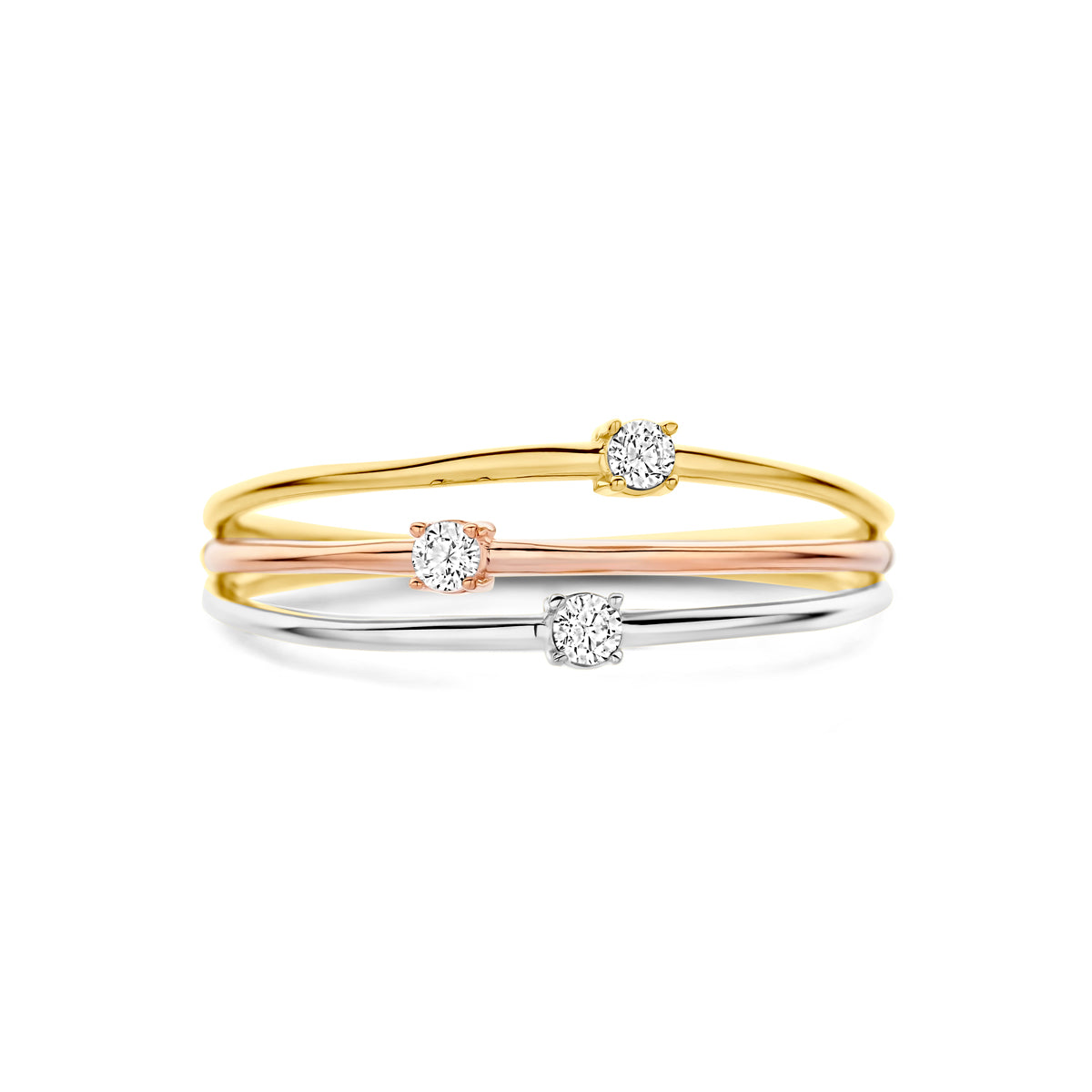 Ring Zirkonia Tricolor 14K Tricolor Gold