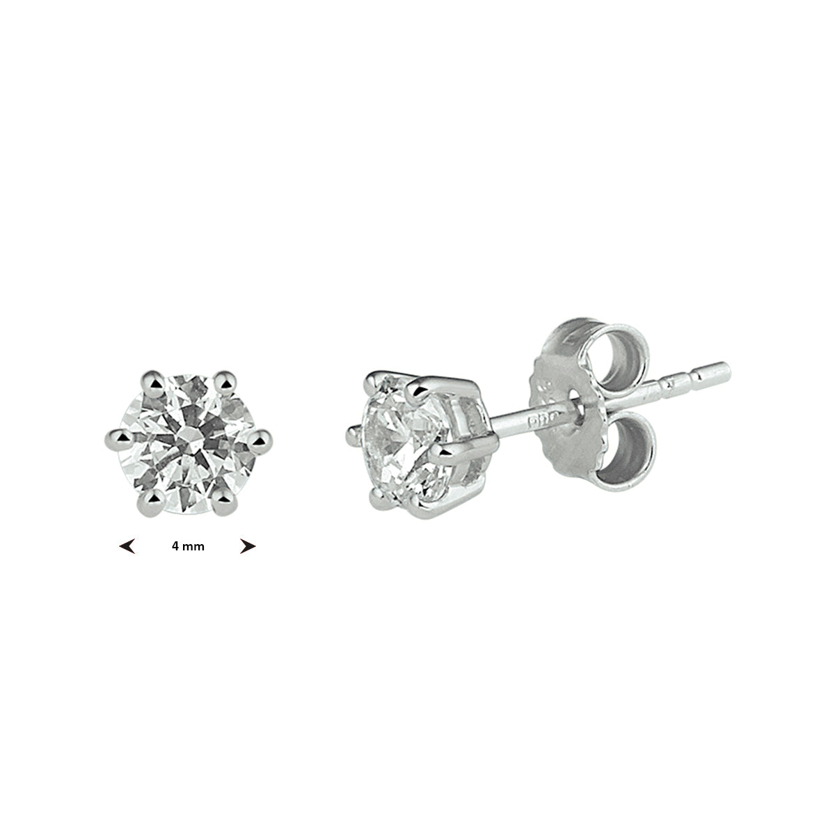 Ohrstecker Zirkonia 14K Weißgold