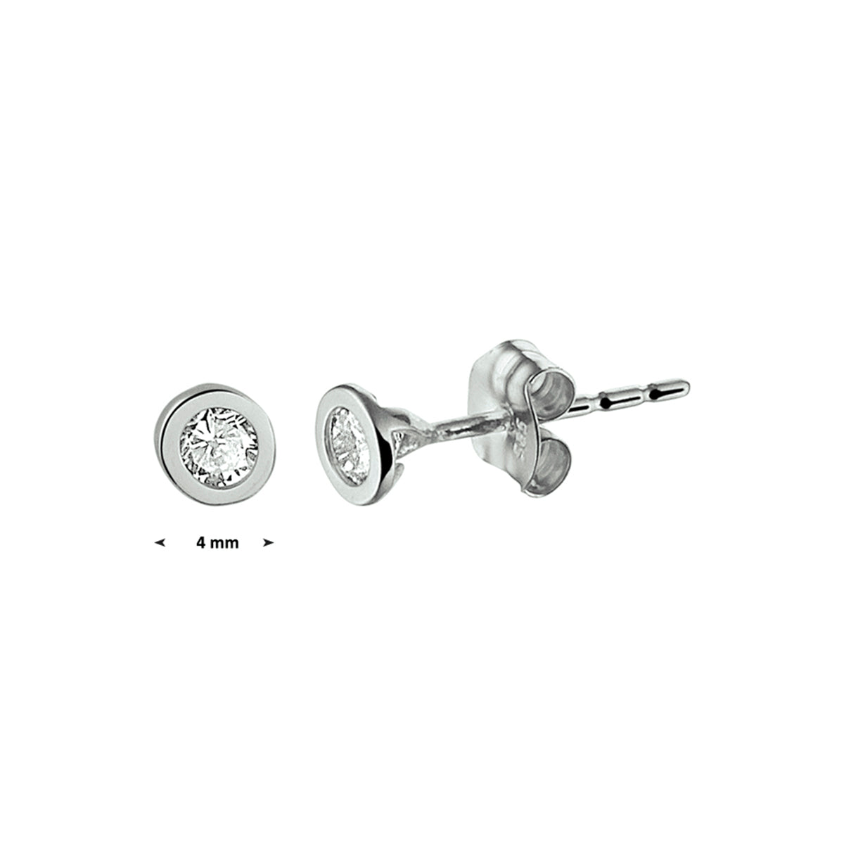 Ohrstecker Zirkonia 14K Weißgold