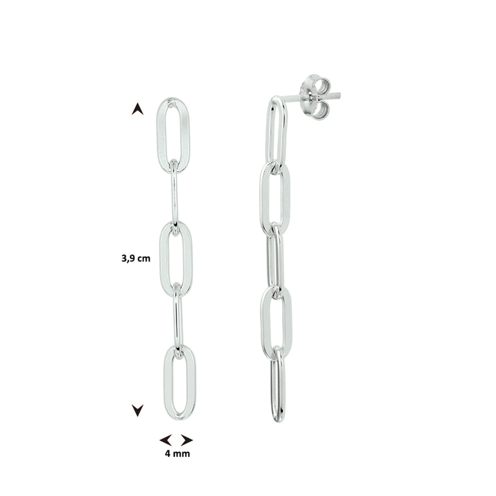 oorhangers paperclip zilver gerhodineerd
