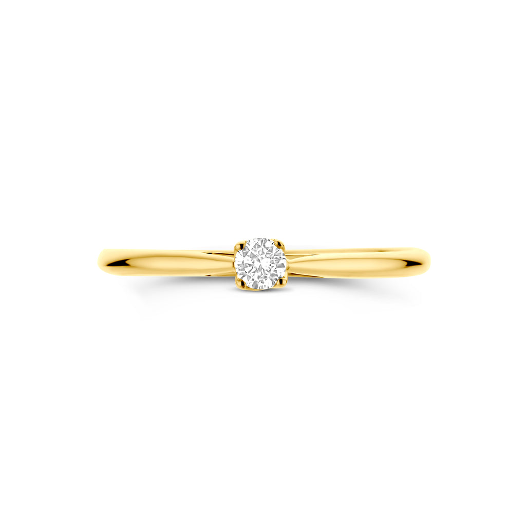 Ring Laborgezüchteter Diamant 0,10 Karat H SI 14K Gelbgold