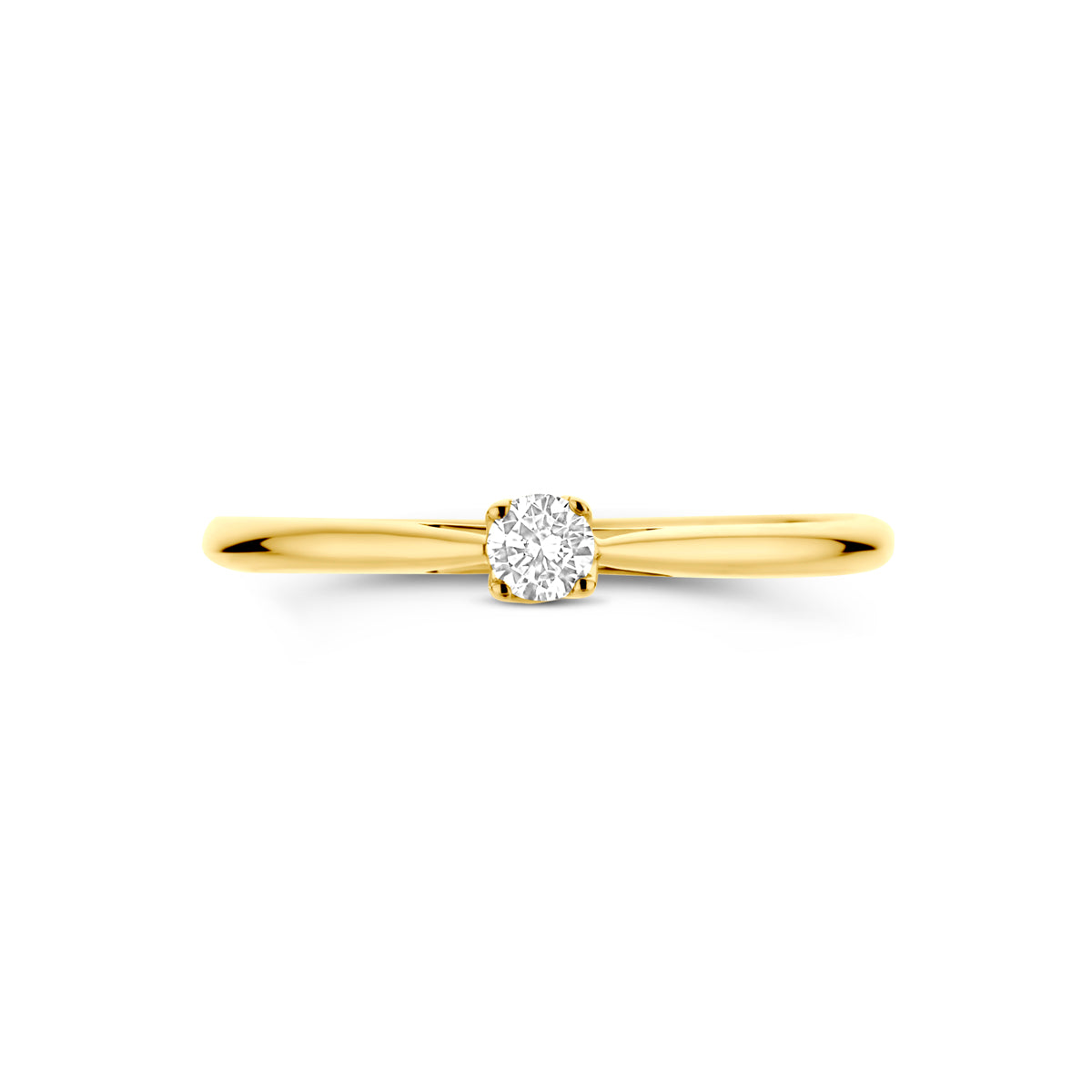 Ring Laborgezüchteter Diamant 0,10 Karat H SI 14K Gelbgold