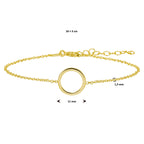 Armband rund 16 + 3 cm 3 Mikron Silber vergoldet (gelb)