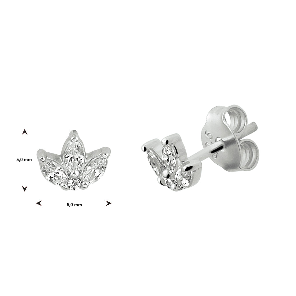 Ohrstecker Lotus Zirkonia Silber rhodiniert