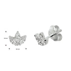 Ohrstecker Lotus Zirkonia Silber rhodiniert