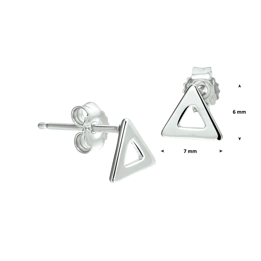 Dreieck-Ohrringe aus Silber rhodiniert