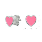 Ohrstecker Herz Emaille Silber rhodiniert