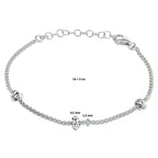 Armbandknöpfe 4,5 mm 16 + 3 cm Silber rhodiniert
