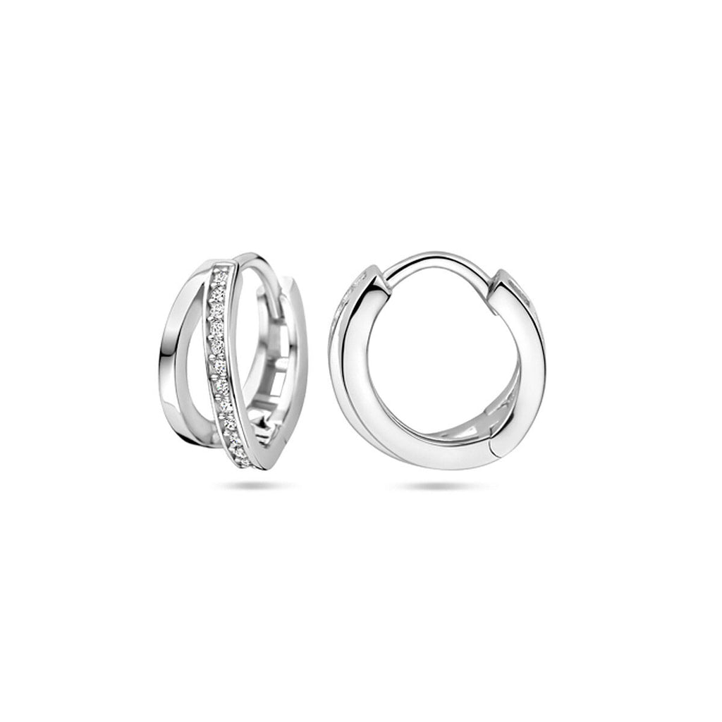 klapoorringen zirkonia zilver gerhodineerd