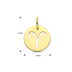 hanger sterrenbeeld 13 mm 14K geelgoud