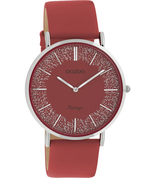 OOZOO Vintage rood glitter 40 mm C20129