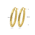 Ohrringe 3,0 mm Rundrohr diamantiert 1 Mikron Silber vergoldet (gelb)