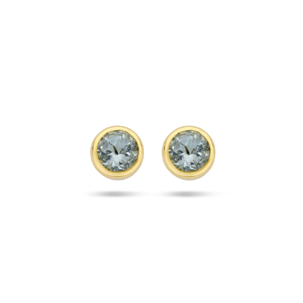 Ohrstecker Blautopas 4,5 mm 14K Gelbgold