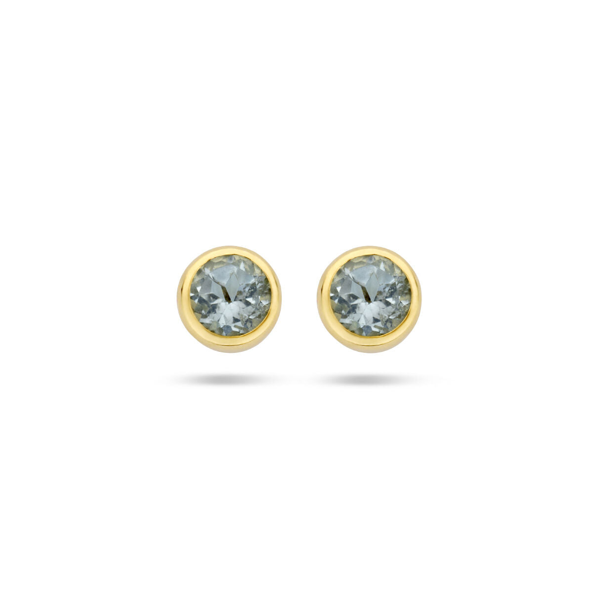 Ohrstecker Blautopas 4,5 mm 14K Gelbgold