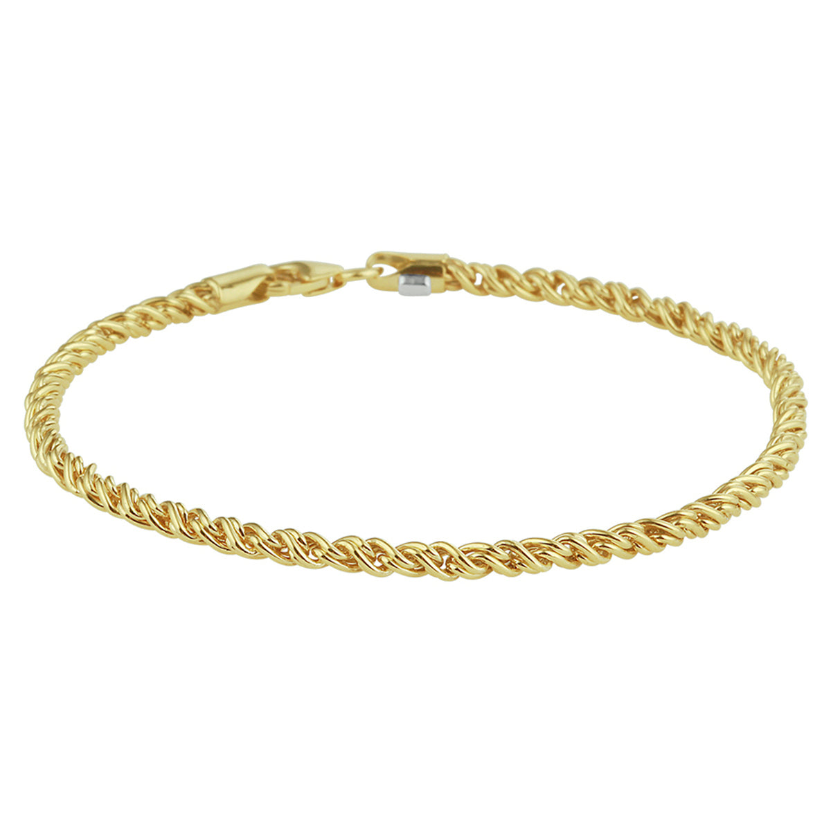 Armband draadschakel 2,8 mm 19 cm zilgold (geelgoud met zilverkern)
