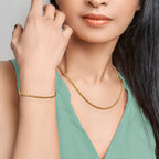 Armband draadschakel 2,8 mm 19 cm zilgold (geelgoud met zilverkern)