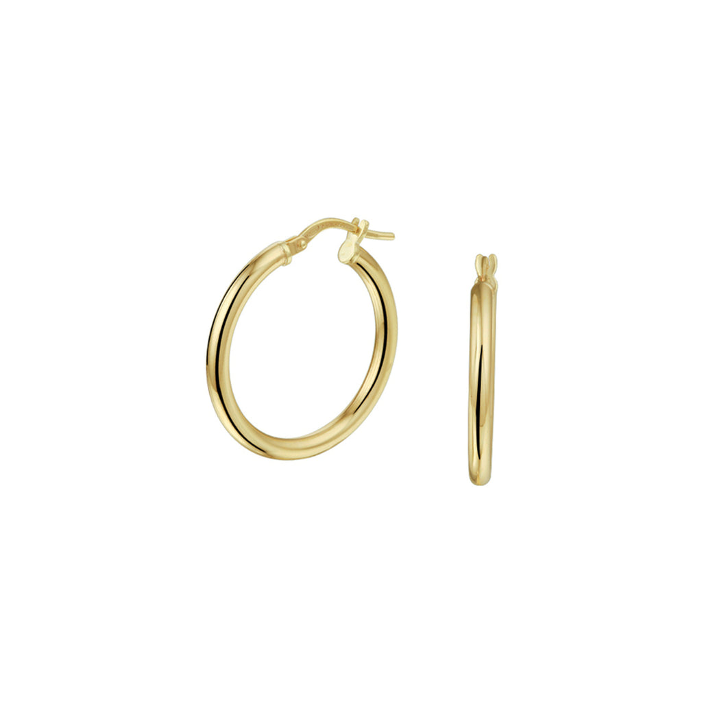 Oorringen ronde buis 2.5 mm zilgold (geelgoud met zilverkern)