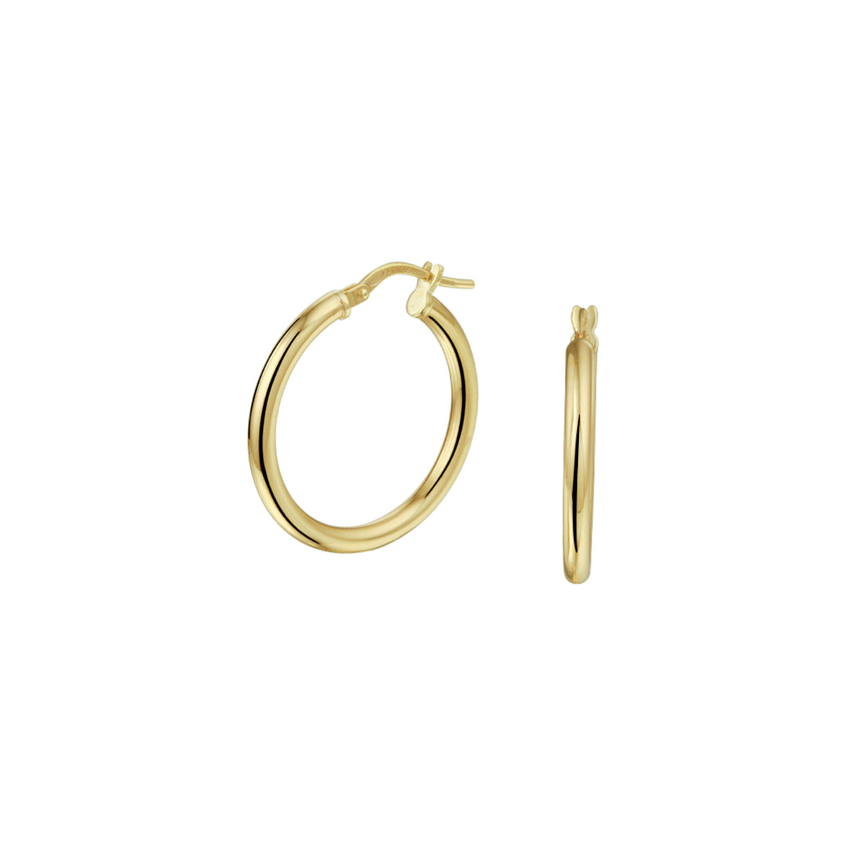 Oorringen ronde buis 2.5 mm zilgold (geelgoud met zilverkern)