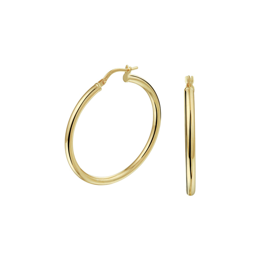 Oorringen ronde buis 2.5 mm zilgold (geelgoud met zilverkern)