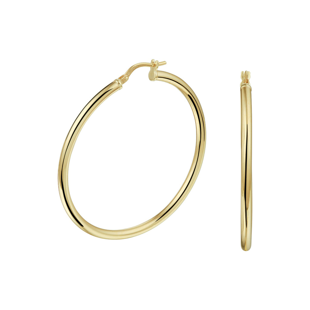 Oorringen ronde buis 2.5 mm zilgold (geelgoud met zilverkern)