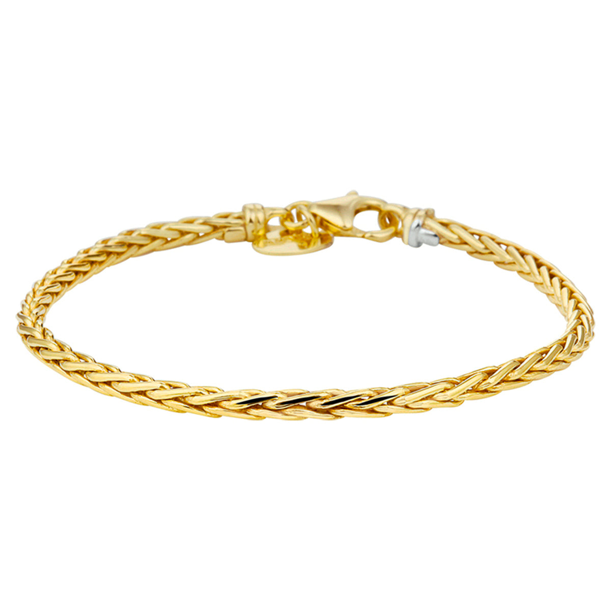 Armband vossestaart 3,0 mm 18,5 cm zilgold (geelgoud met zilverkern)