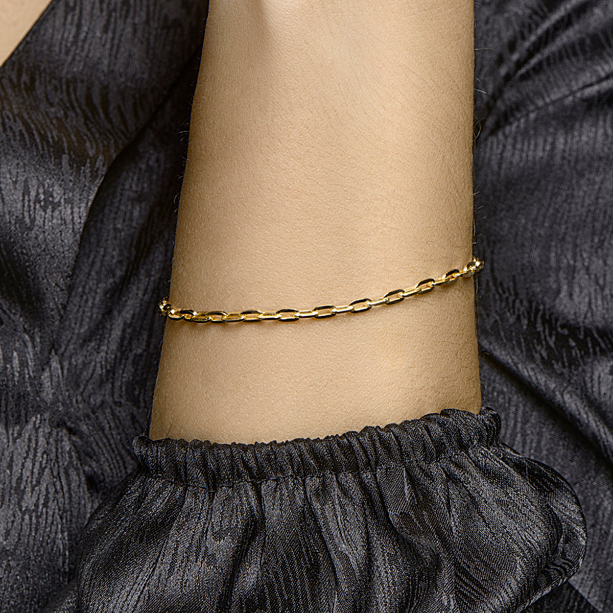 Armband anker 3,0 mm 19 cm zilgold (geelgoud met zilverkern)