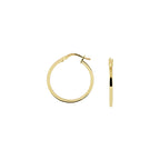 Oorringen vierkante buis 1,6 mm zilgold (geelgoud met zilverkern)