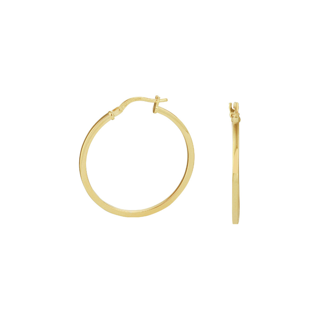 Oorringen vierkante buis 1,6 mm zilgold (geelgoud met zilverkern)