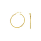 Oorringen vierkante buis 1,6 mm zilgold (geelgoud met zilverkern)