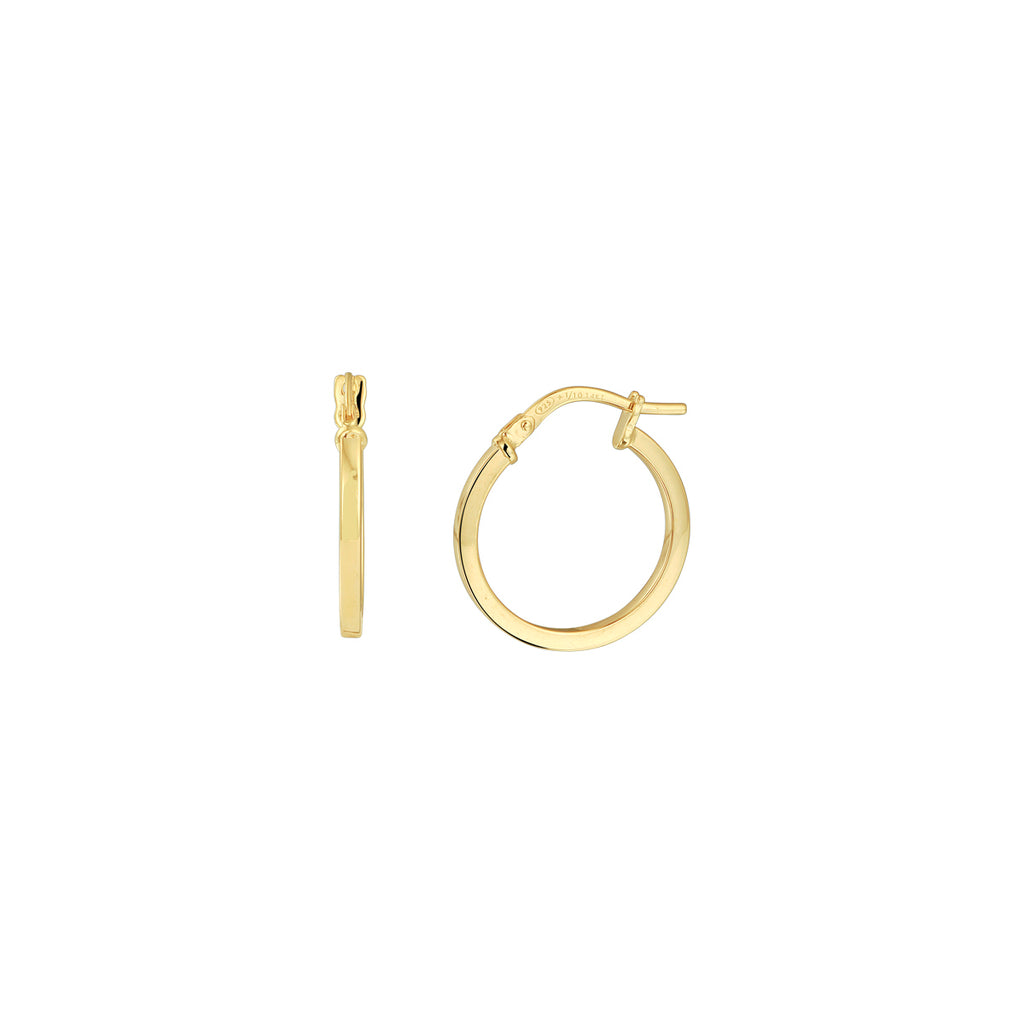 Oorringen vierkante buis 1,6 mm zilgold (geelgoud met zilverkern)