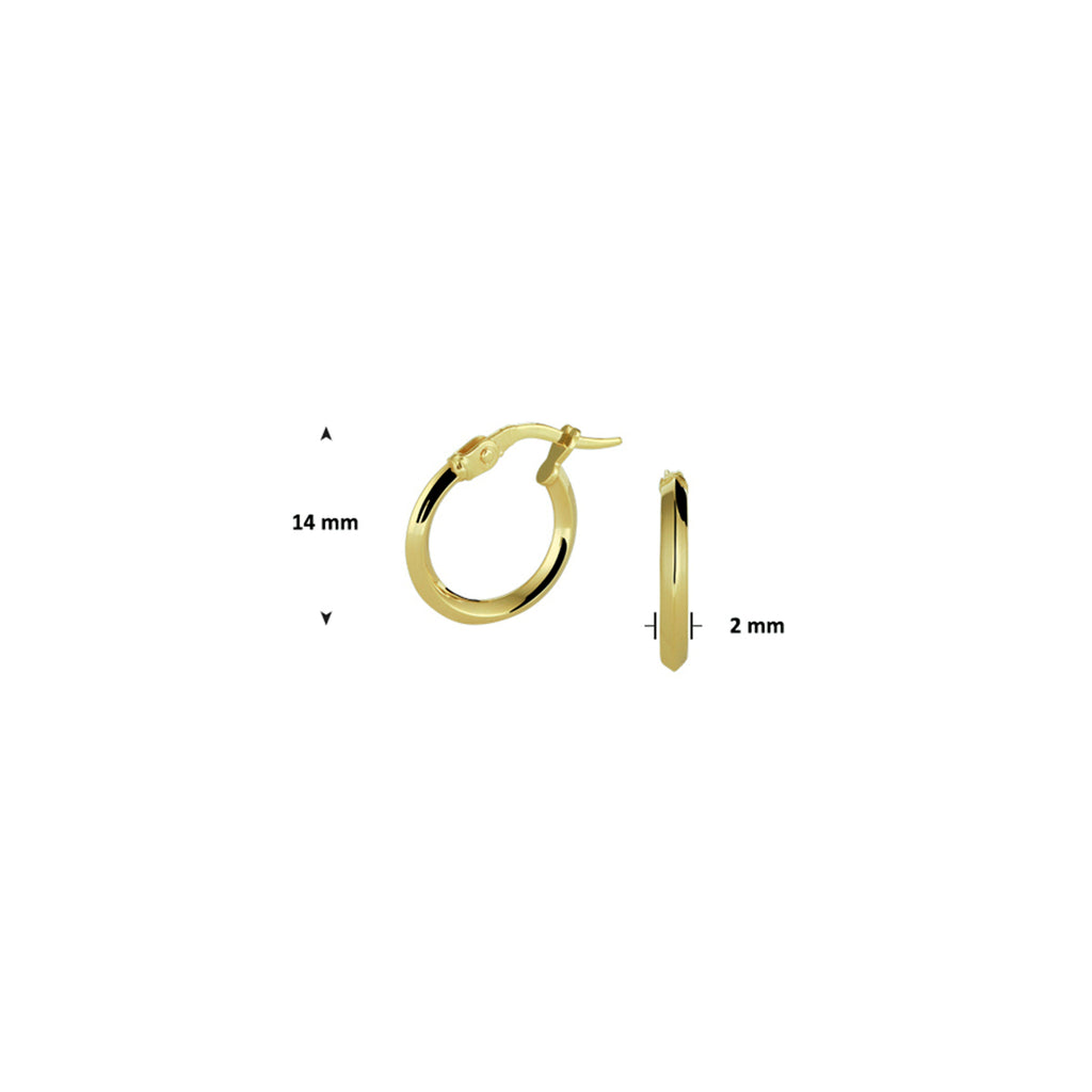 Oorringen 2,0 mm zilgold (geelgoud met zilverkern)