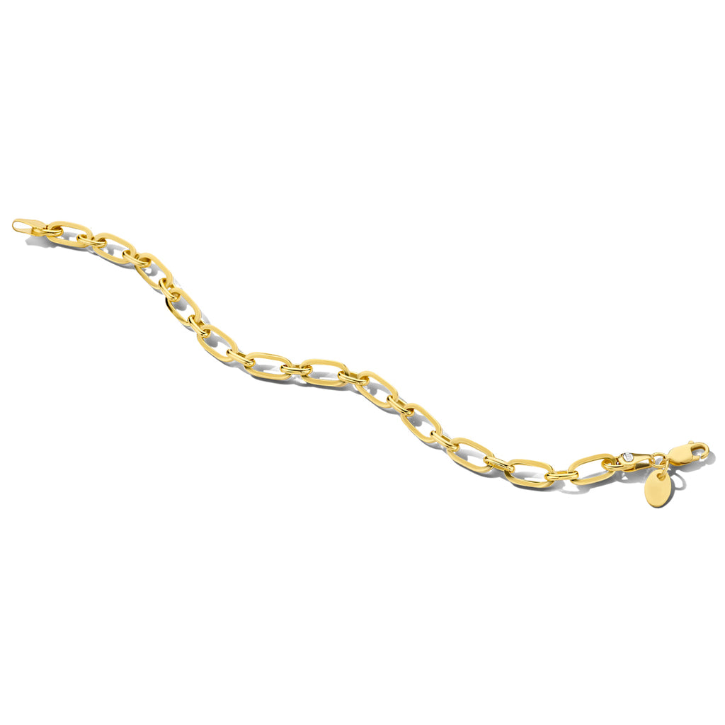 Armband anker 5,5 mm 19 cm zilgold (geelgoud met zilverkern)