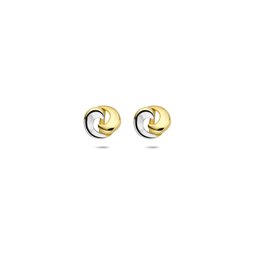 oorknoppen bicolor gestift 14K geelgoud
