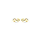 Ohrstecker Infinity Zirkonia 4 mm 14K Gelbgold