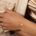 Armband Unendlichkeit und Kugeln 16 - 17,5 - 19 cm 14K Gelbgold