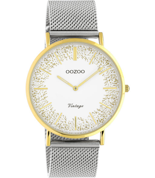 OOZOO Vintage zilve wit 40 mm C20135
