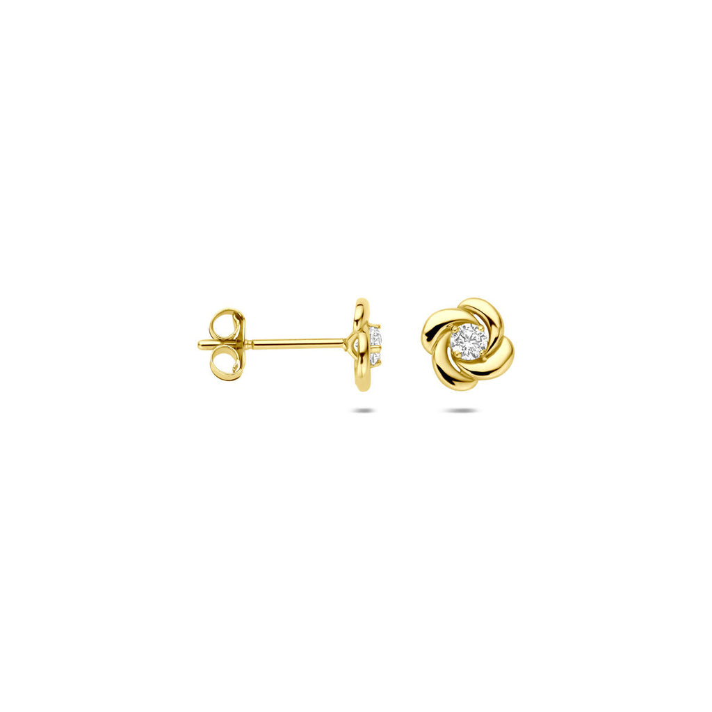 Ohrstecker Zirkonia 6,5 mm 14K Gelbgold