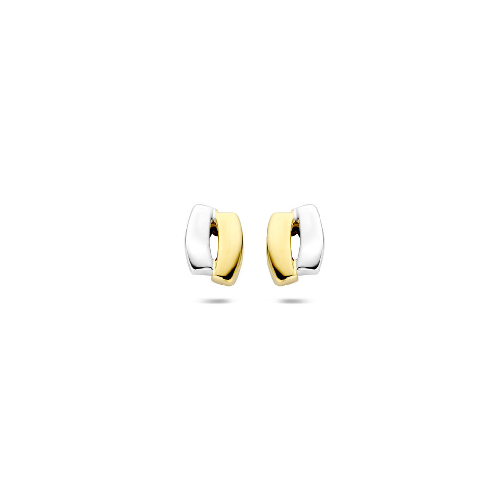 oorknoppen 14K bicolor goud geel/wit