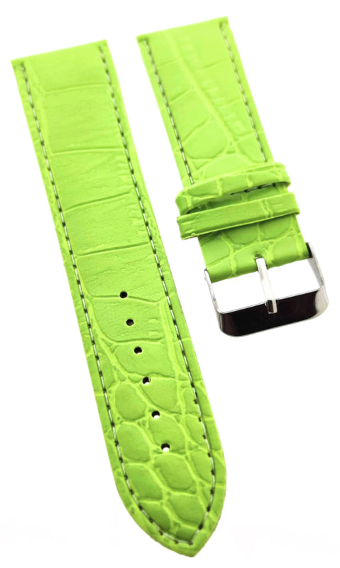 Horlogeband 24 mm groen croco