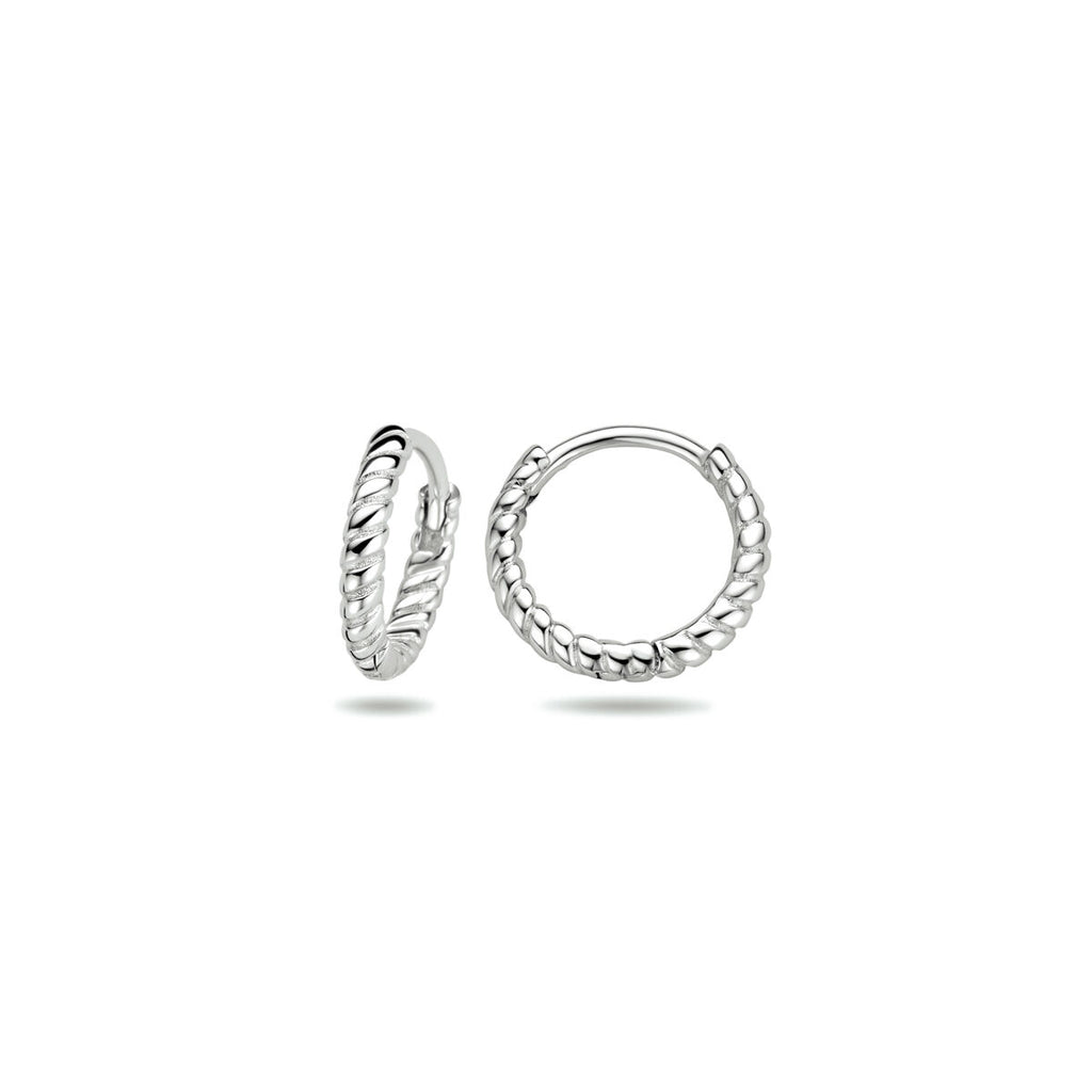 klapoorringen gedraaid 11 mm zilver gerhodineerd