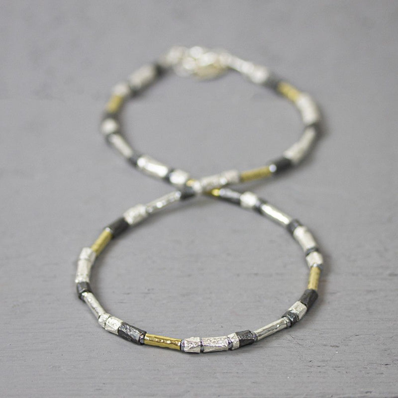 Collier zilver oxy + Verguld