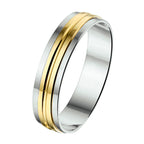Ring al758 - 5 mm - zonder steen goud met zilver