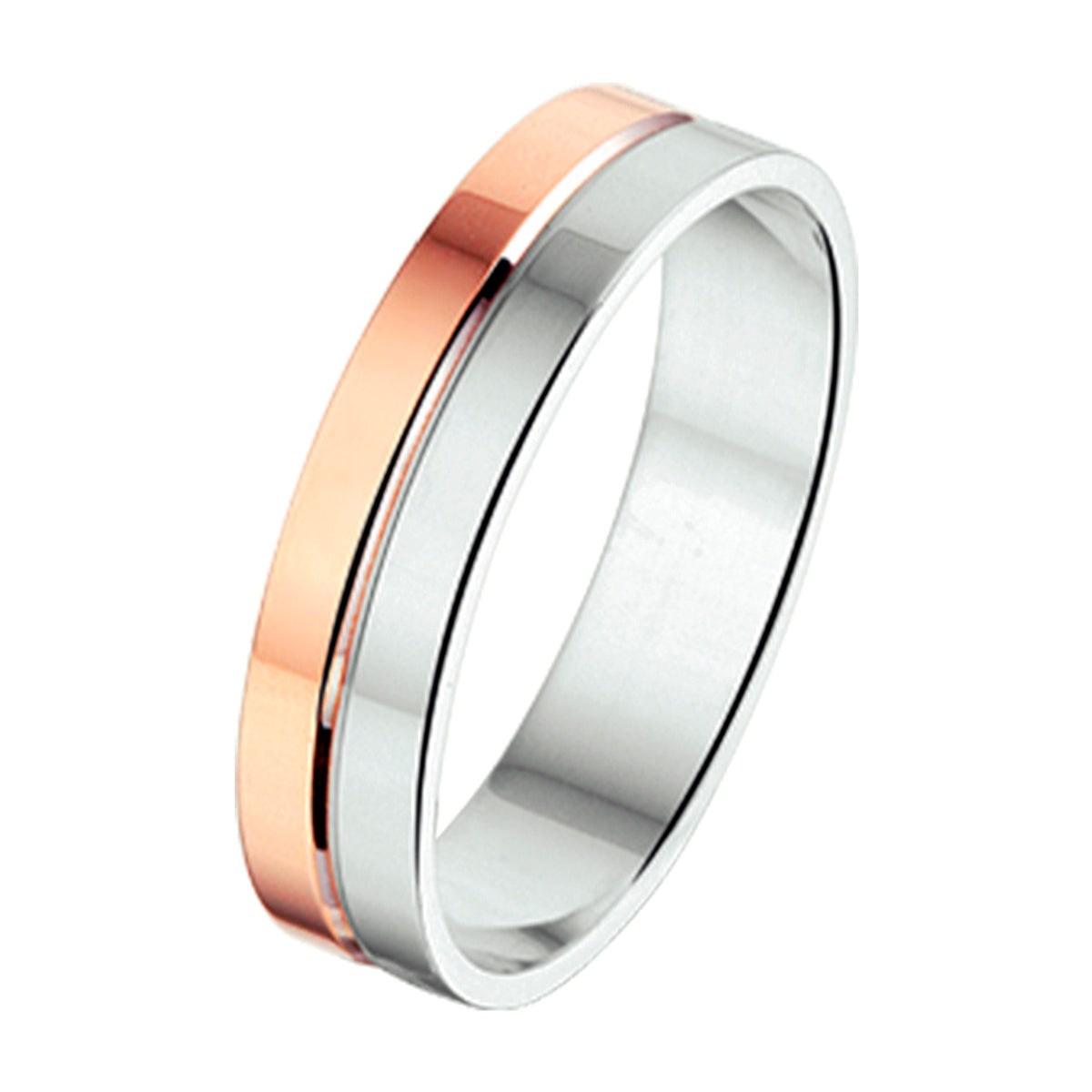 Ring al749 - 4 mm - zonder steen goud met zilver