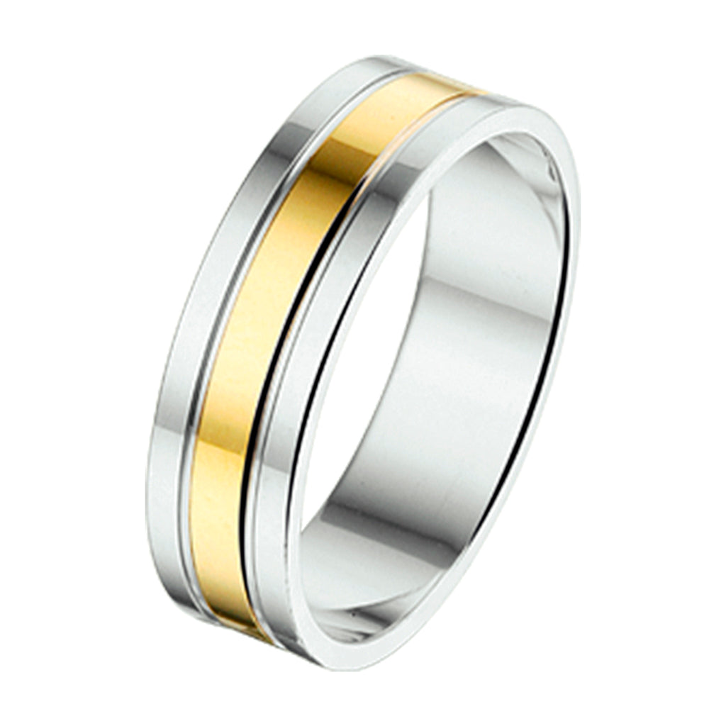 Ring al767 - 5 mm - zonder steen goud met zilver