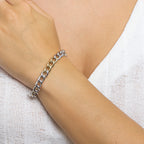 Armband gourmette 8,5 mm 19 cm goud met zilver