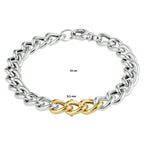 Armband gourmette 8,5 mm 19 cm goud met zilver
