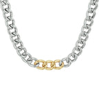 Collier gourmette 8,5 mm 45 cm goud met zilver