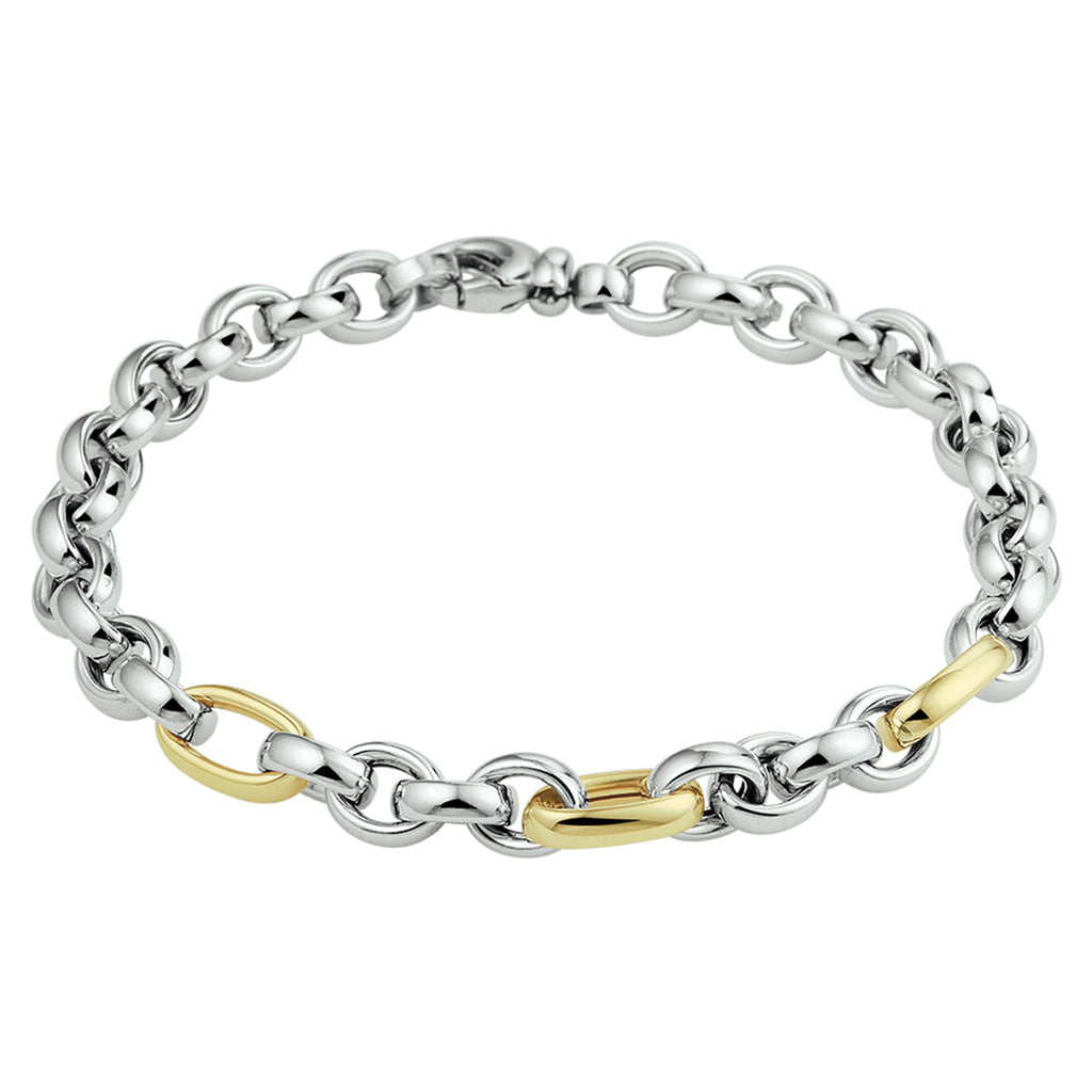 Armband anker 6,5 mm 20 cm goud met zilver