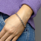 Armband anker 6,5 mm 20 cm goud met zilver